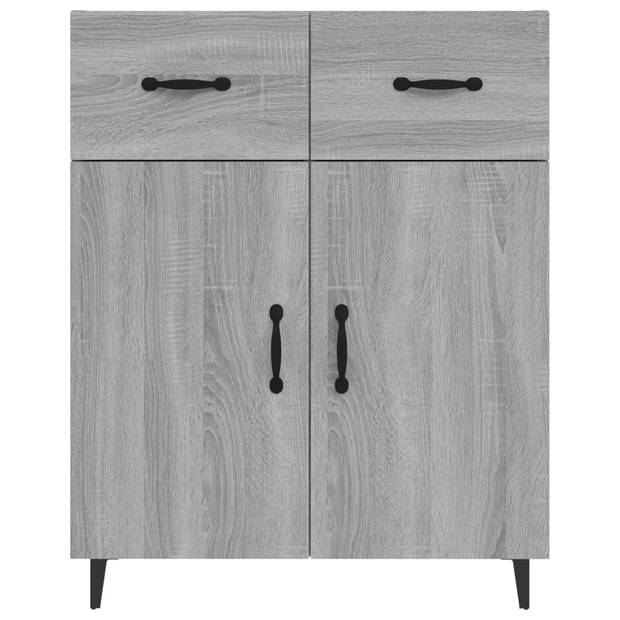 vidaXL Dressoir 69,5x34x90 cm bewerkt hout grijs sonoma eikenkleurig