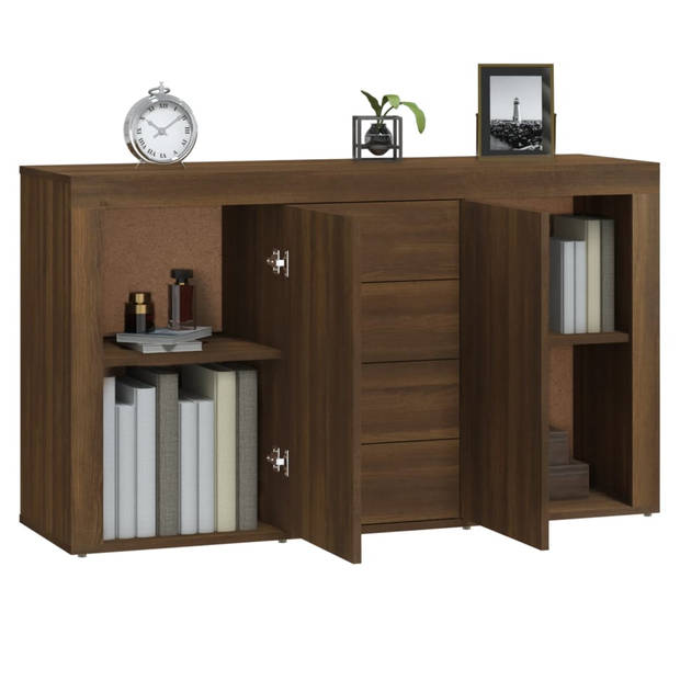 The Living Store Dressoir Bruineiken - 120 x 36 x 69 cm - Stevig materiaal - Voldoende opbergruimte