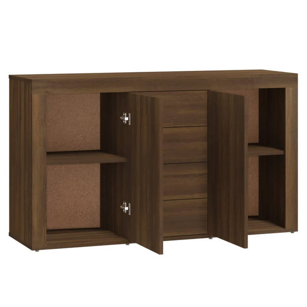 The Living Store Dressoir Bruineiken - 120 x 36 x 69 cm - Stevig materiaal - Voldoende opbergruimte