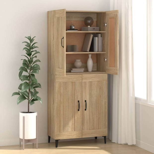 The Living Store Dressoir - Sonoma Eiken - 69.5 x 34 x 90 cm - Bewerkt hout en ijzer