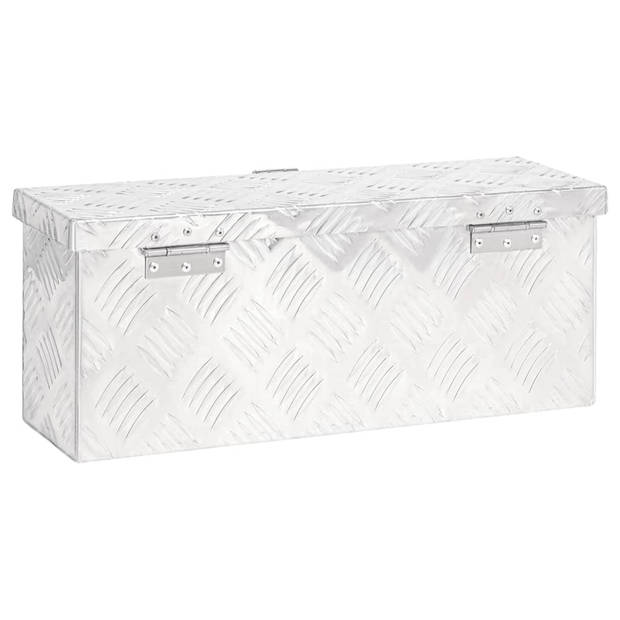 vidaXL Opbergbox 50x15x20,5 cm aluminium zilverkleurig