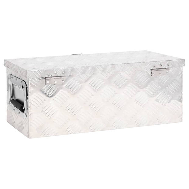 vidaXL Opbergbox 60x23,5x23 cm aluminium zilverkleurig