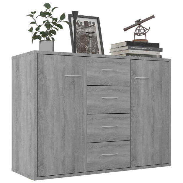 The Living Store Dressoir Sonoma Eiken - 88 x 30 x 65 cm - Opbergruimte - Display