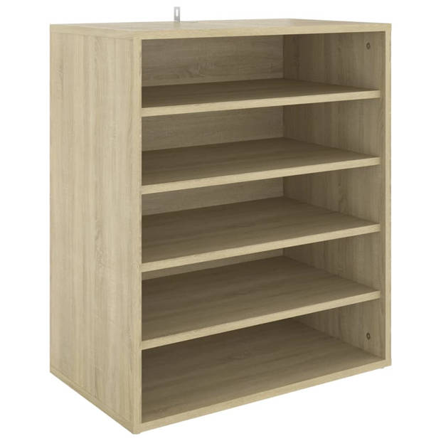 vidaXL Schoenenkast 60x35x70 cm spaanplaat sonoma eikenkleurig