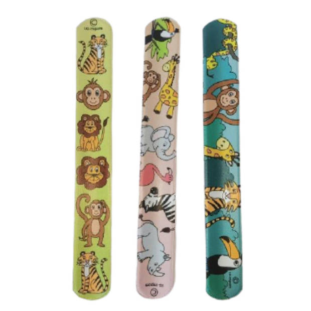 Decopatent® Uitdeelcadeaus 36 STUKS Jungle Dieren Klaparmbandjes -