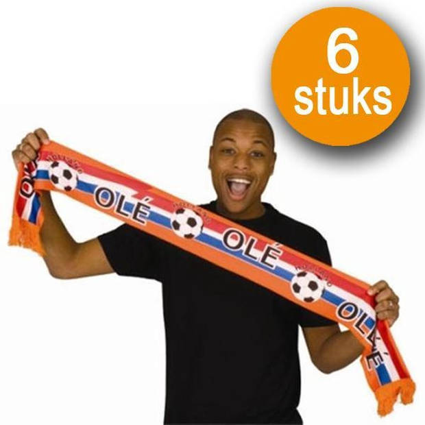 Oranje Versiering 6 stuks Oranje Sjaal Nederlands Elftal EK/WK Voetbal