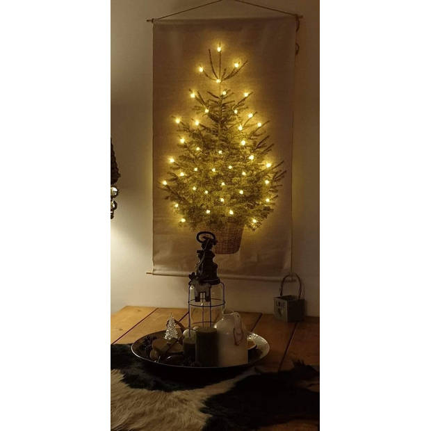 Countryfield Wanddoek Kerstboom met LED - 60 x 110 cm