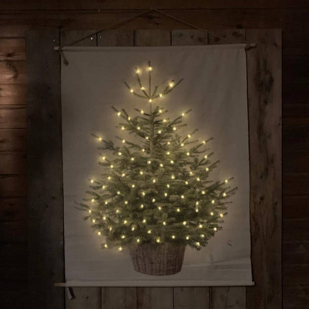 Countryfield Wanddoek Kerstboom met LED - 40 x 60 cm