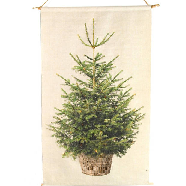 Countryfield Wanddoek Kerstboom met LED - 40 x 60 cm