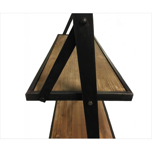 Wandrek Mano met 4 houten planken en metalen frame