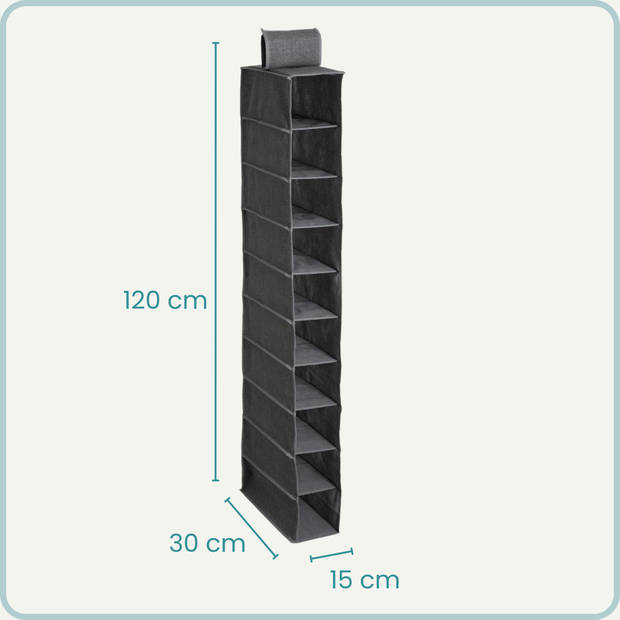 NORDIX Kast Organizer - Hangend - 10 Vakken - Schoenen - Polypropyleen