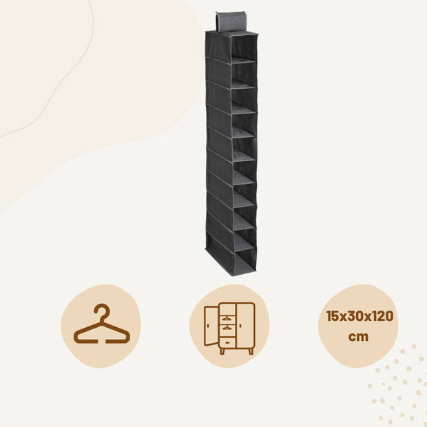 NORDIX Kast Organizer - Hangend - 10 Vakken - Schoenen - Polypropyleen