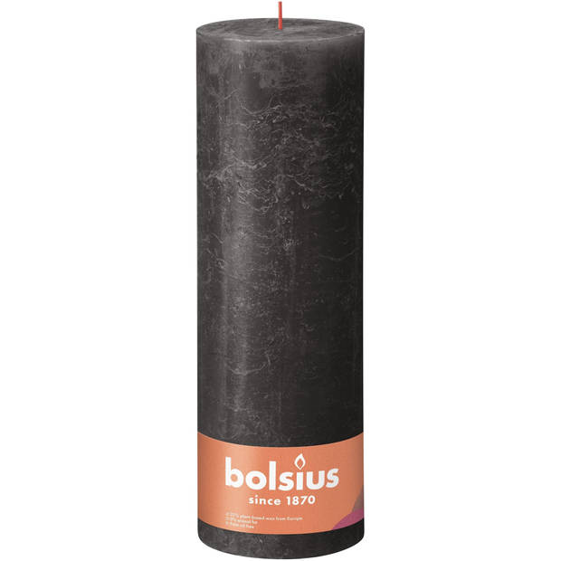 Bolsius Stompkaars Stormy Grey Ø100 mm - Hoogte 30 cm - Donkergrijs - 200 branduren