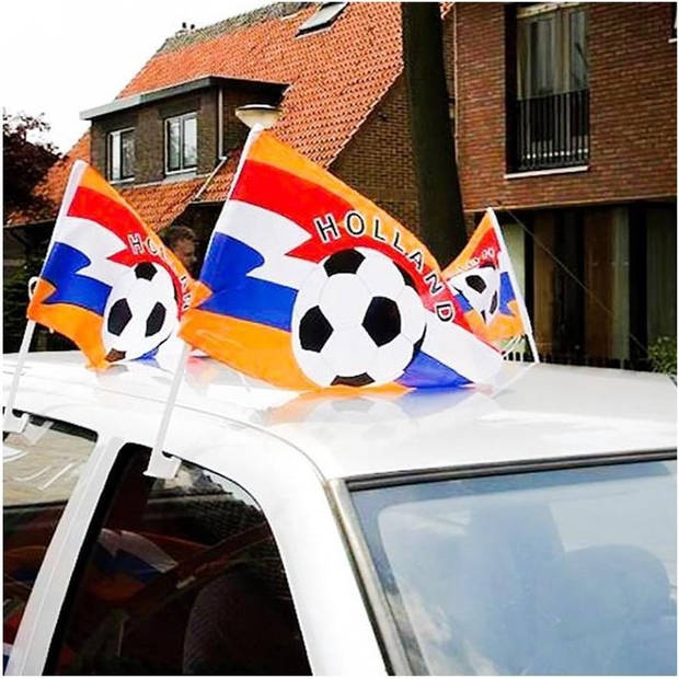 2 stuks Oranje Autovlag - EK/WK Voetbal