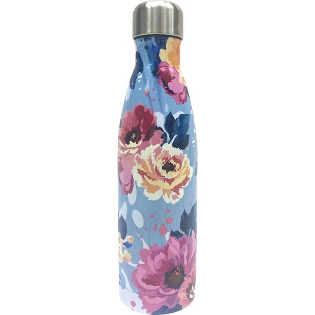 RVS Drinkfles 500 ml BLOEMEN