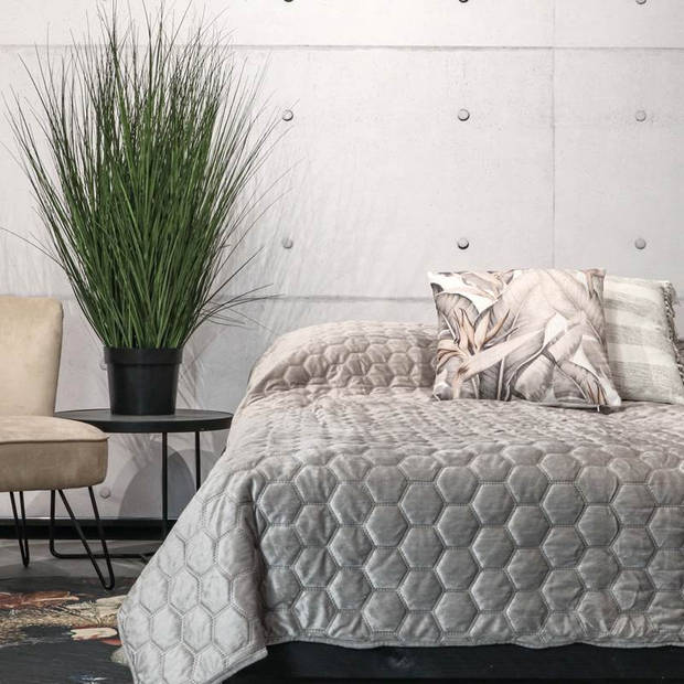 Unique Living Peggy - Bedsprei - Tweepersoons - 220x220 cm - Light grey