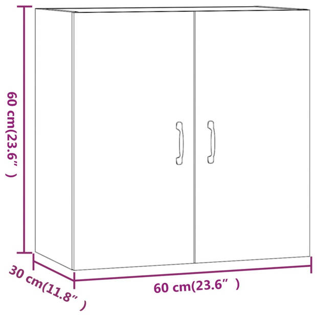 vidaXL Wandkast 60x31x60 cm bewerkt hout gerookt eikenkleurig