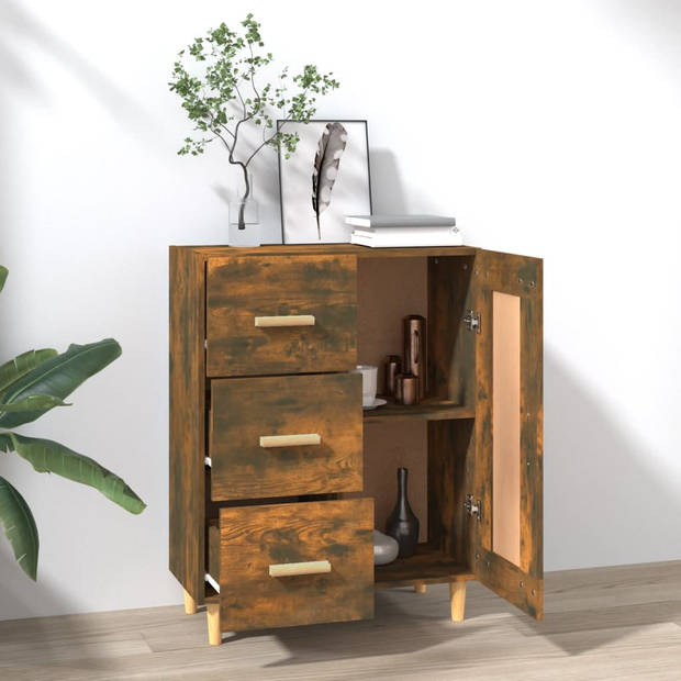 The Living Store Dressoir - Bijzetkast - 69.5 x 34 x 90 cm - Gerookt eiken