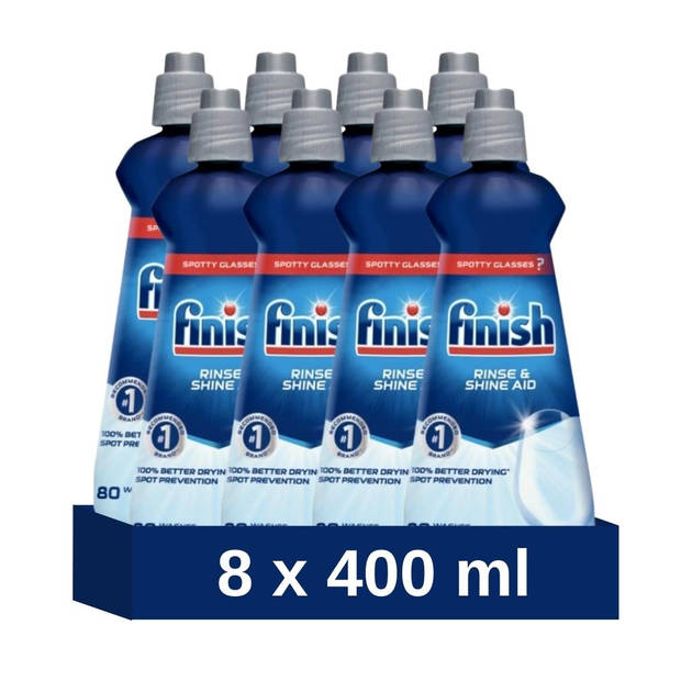 Finish Glansspoelmiddel - 400 ml - Voor glans + bescherming - 8 stuks - Voordeelverpakking