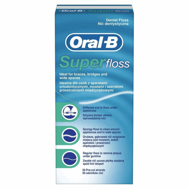 Oral-B Flosdraad - Super Floss - 50 stuks - 8 stuks