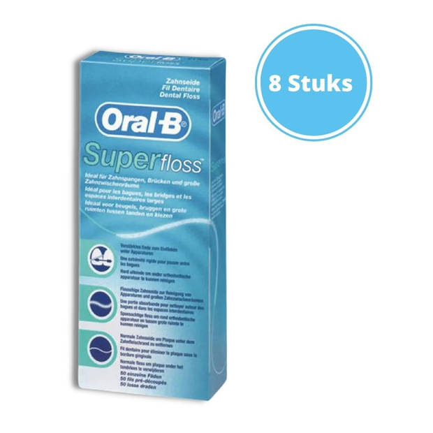 Oral-B Flosdraad - Super Floss - 50 stuks - 8 stuks