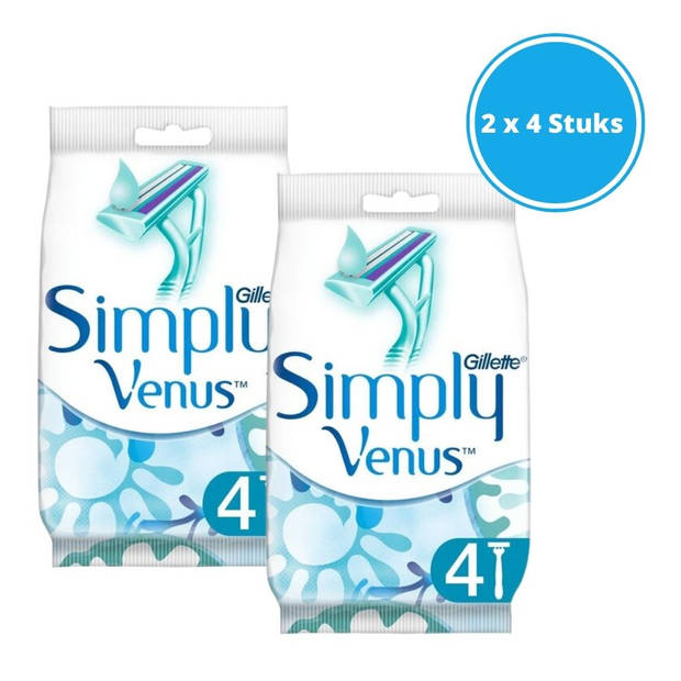 Gillette Simply Venus2 Wegwerpscheermesjes - Vrouwen - 4 Stuks - 2 stuks