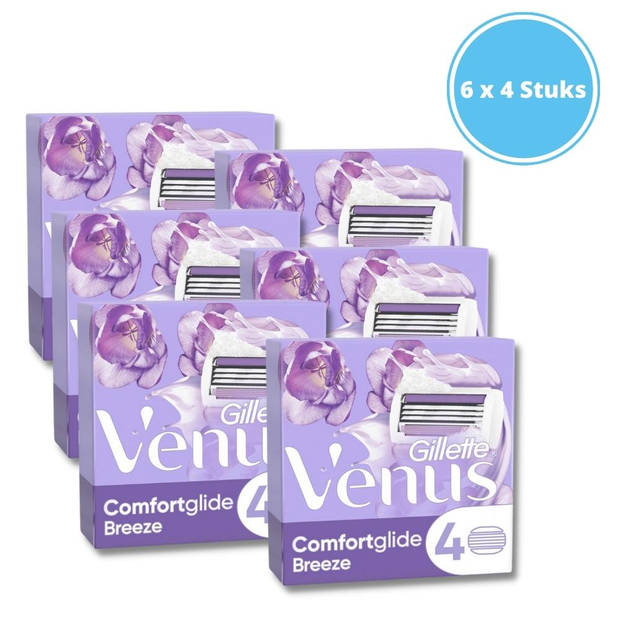 Gillette Venus Comfortglide Breeze Scheermesjes - Vrouwen - 4 Navulmesjes - 6 stuks