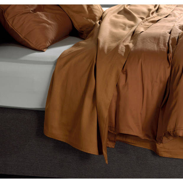 Zo home Satinado Laken Katoen Satijn - cognac brown 270x290cm