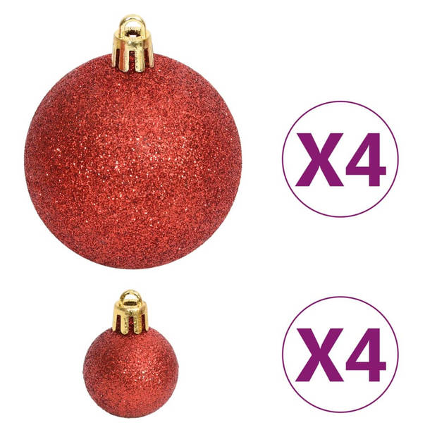 vidaXL 108-delige Kerstballenset goud en rood