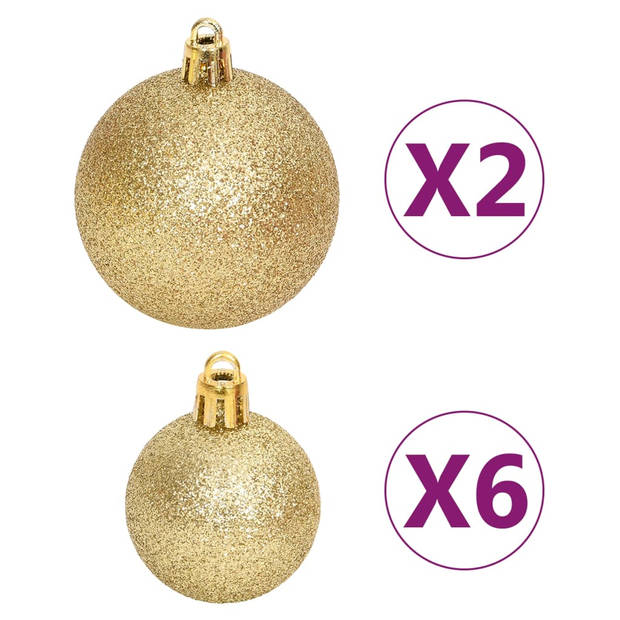 vidaXL 108-delige Kerstballenset goud en rood