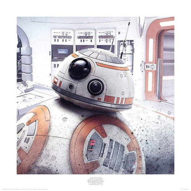 Kunstdruk Star Wars The Last Jedi BB8 Peek 40x40cm