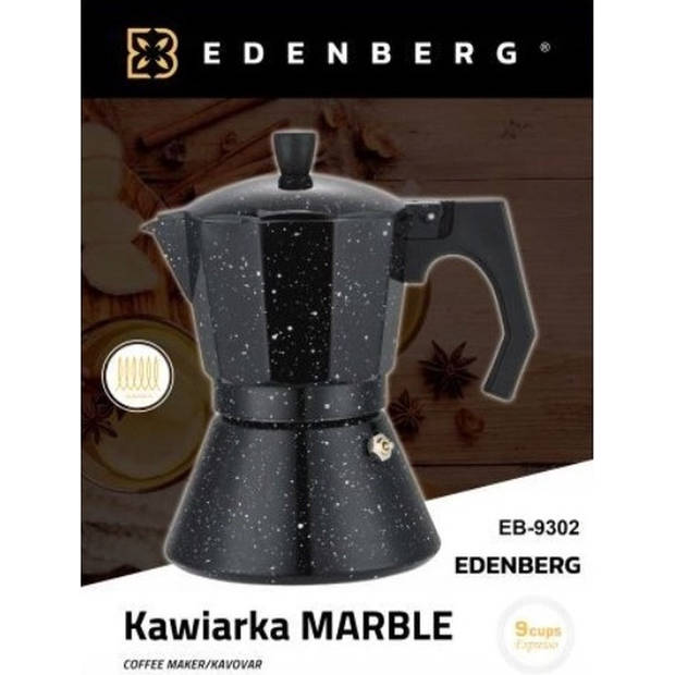 Edënbërg Stonetec Line - Percolator - Koffiemaker 9 kops - Espresso Maker 450 ML - Marmer Coating