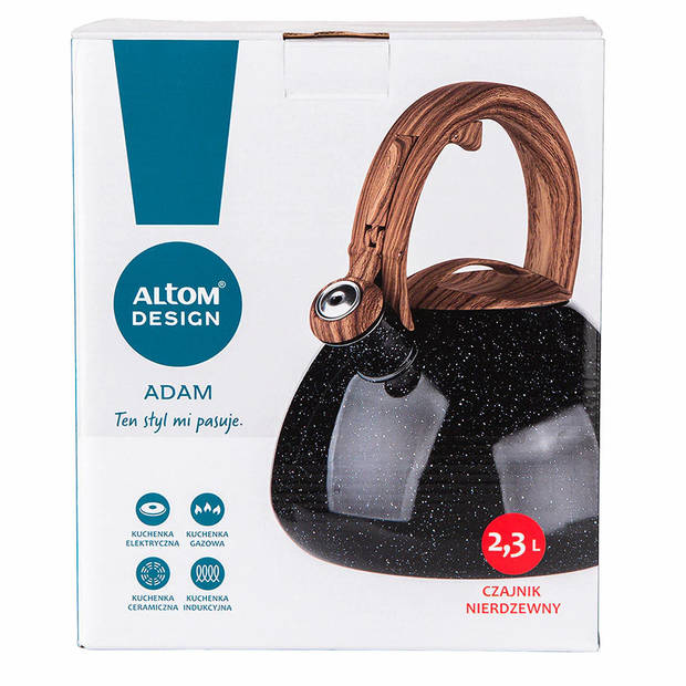 Altom Design Adam fluitketel RVS zwart / bruin 2.3 Liter