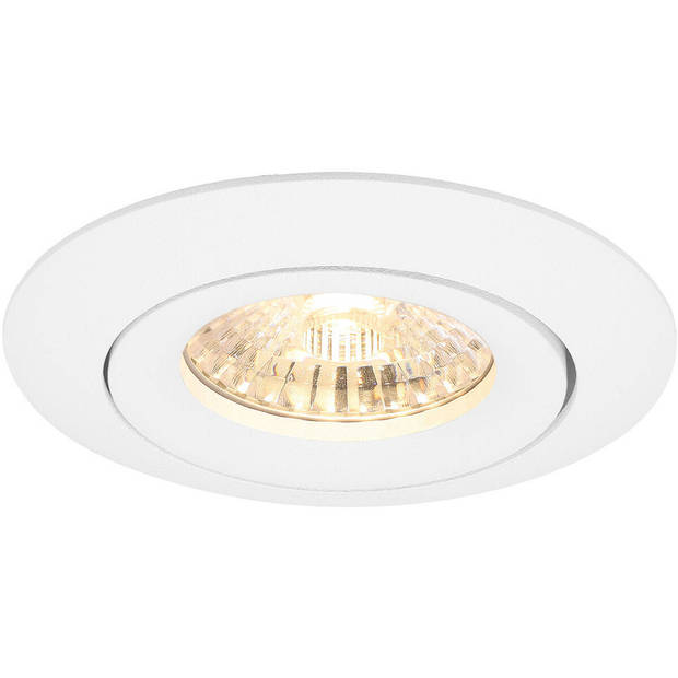 LED Spot Set - Pragmi Uranio Pro - GU10 Fitting - Inbouw Rond - Mat Wit - Kantelbaar - Ø82mm - Philips - MASTER 927 36D