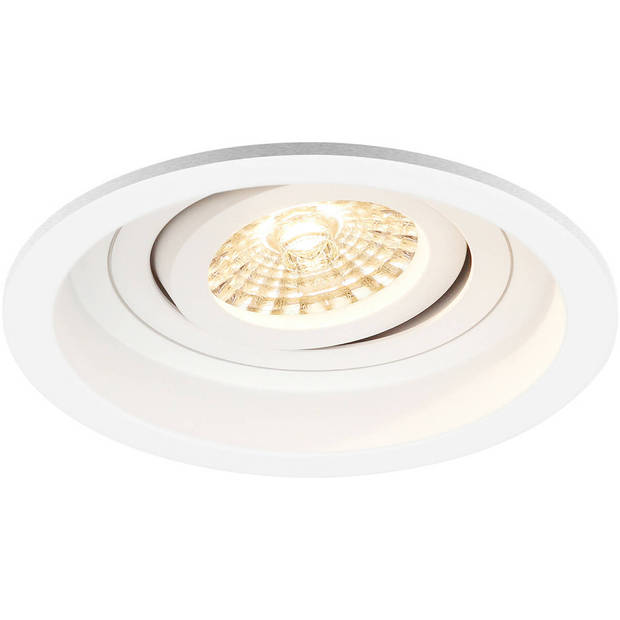 LED Spot Set - Pragmi Domy Pro - GU10 Fitting - Inbouw Rond - Mat Wit - Verdiept - Kantelbaar - Ø105mm - Philips -