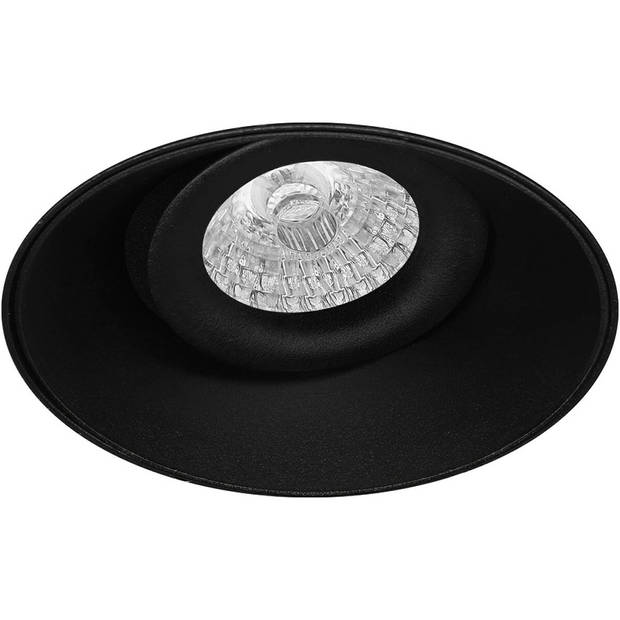 LED Spot Set - Pragmi Nivas Pro - GU10 Fitting - Inbouw Rond - Mat Zwart - Trimless - Kantelbaar - Ø150mm - Philips -