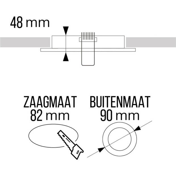 LED Spot Set - Pragmi Minko Pro - GU10 Fitting - Inbouw Rond - Mat Zwart - Verdiept - Ø90mm - Philips - MASTER 927 36D