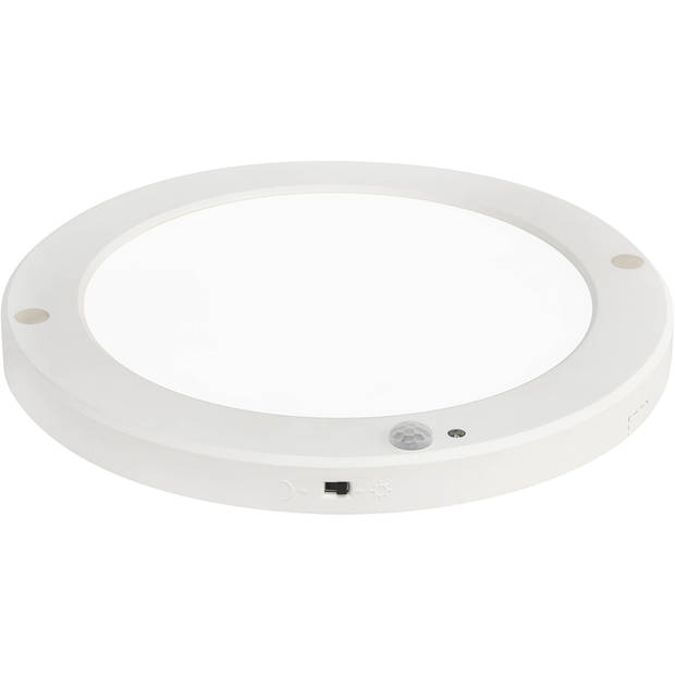 LED Plafondlamp met Bewegingssensor + Dag en Nacht Sensor - 18W - Helder/Koud Wit 6500K - 360° Zichthoek - Opbouw/Inbouw