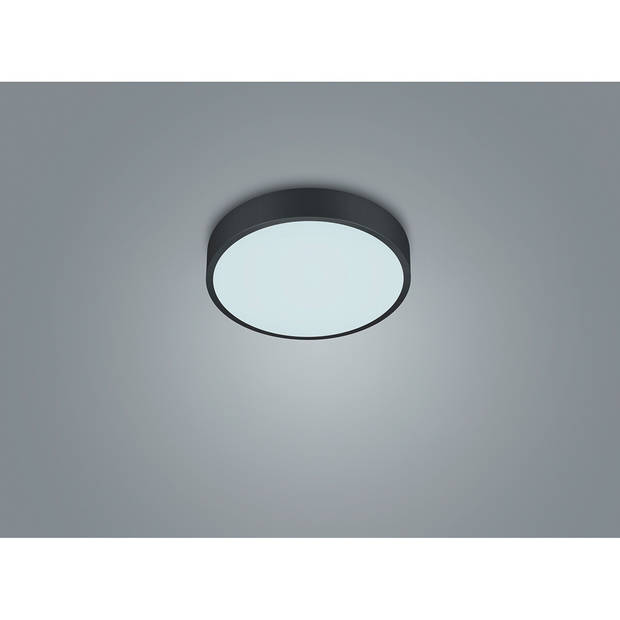 LED Plafondlamp - Plafondverlichting - Trion Wilson - 28W - Aanpasbare Kleur - Dimbaar - Rond - Mat Zwart - Aluminium