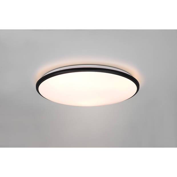 LED Plafondlamp - Plafondverlichting - Trion Lombis - 34W - Warm Wit 3000K - Dimbaar - Rond - Mat Zwart - Kunststof