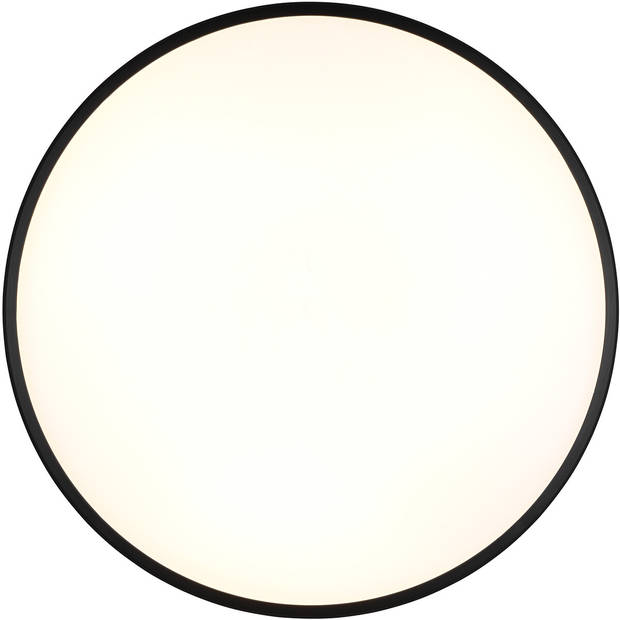 LED Plafondlamp - Plafondverlichting - Trion Lombis - 34W - Warm Wit 3000K - Dimbaar - Rond - Mat Zwart - Kunststof