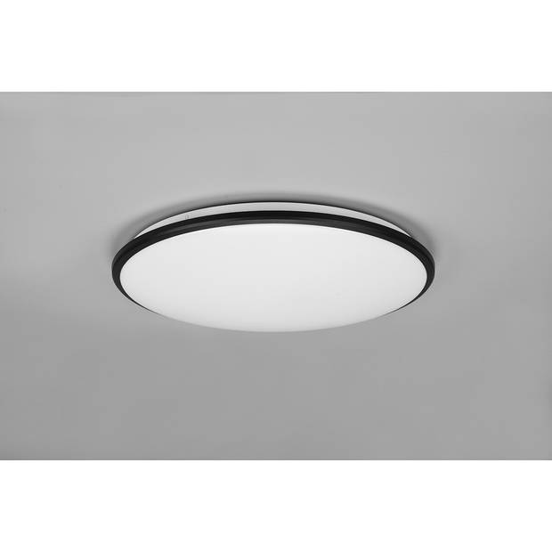 LED Plafondlamp - Plafondverlichting - Trion Lombis - 34W - Warm Wit 3000K - Dimbaar - Rond - Mat Zwart - Kunststof