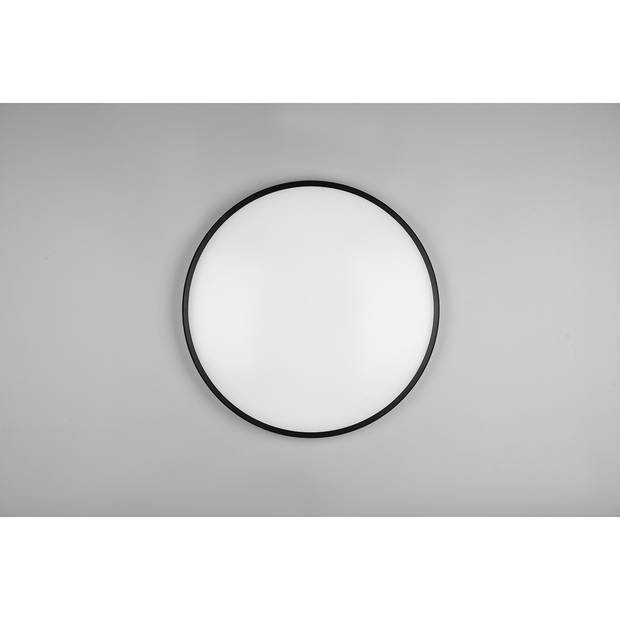 LED Plafondlamp - Plafondverlichting - Trion Lombis - 34W - Warm Wit 3000K - Dimbaar - Rond - Mat Zwart - Kunststof