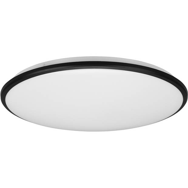 LED Plafondlamp - Plafondverlichting - Trion Lombis - 34W - Warm Wit 3000K - Dimbaar - Rond - Mat Zwart - Kunststof