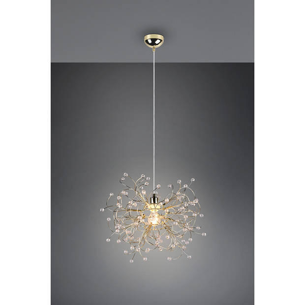 LED Hanglamp - Hangverlichting - Trion Guston - E27 Fitting - 1-lichts - Rond - Mat Goud - Aluminium