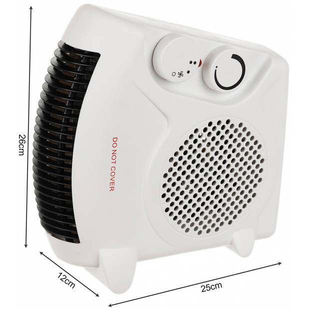 Ventilatorkachel - Elektrische Kachel - Maxozo Minto - Elektrische Verwarming - 2000W - Wit