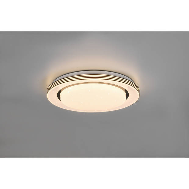LED Plafondlamp - Plafondverlichting - Trion Atras - 18W - Aanpasbare Kleur - Afstandsbediening - Dimbaar - Sterlicht -
