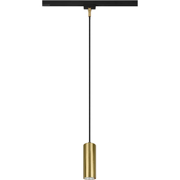 LED Railverlichting - Hanglamp - Trion Dual Monla - 2 Fase - GU10 Fitting - Rond - Mat Goud - Aluminium