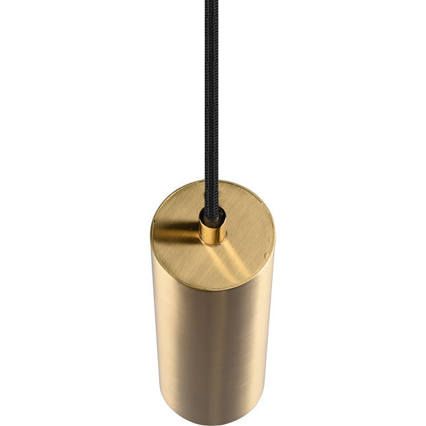 LED Railverlichting - Hanglamp - Trion Dual Monla - 2 Fase - GU10 Fitting - Rond - Mat Goud - Aluminium