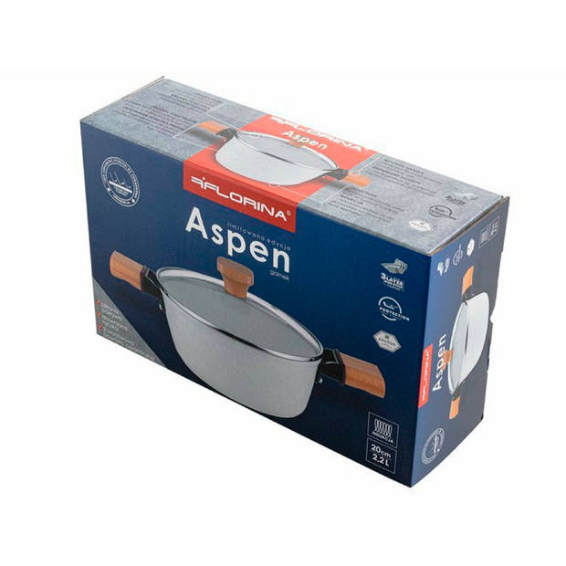 Florina Aspen Limited Edition kookpan met 3-laags keramische coating en glazen deksel 20cm 2,2L
